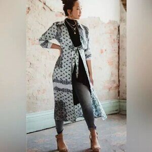 Gimmicks BKE Satin Paisley Medallion Duster Kimono XS
